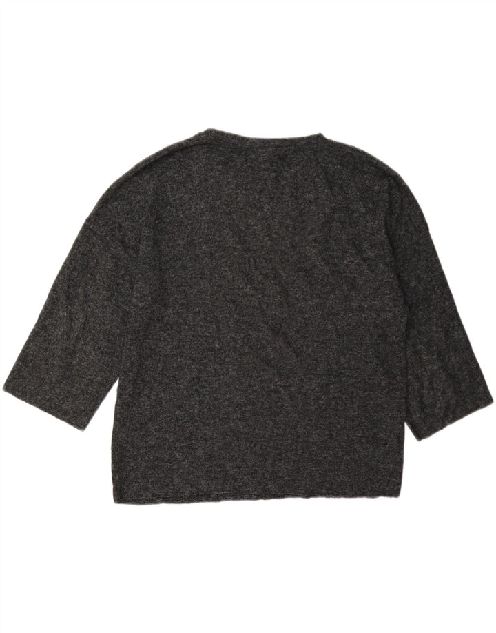 Top supradimensionat pentru femei Zara cu mâneci 3/4 UK 10 mic gri cu pete