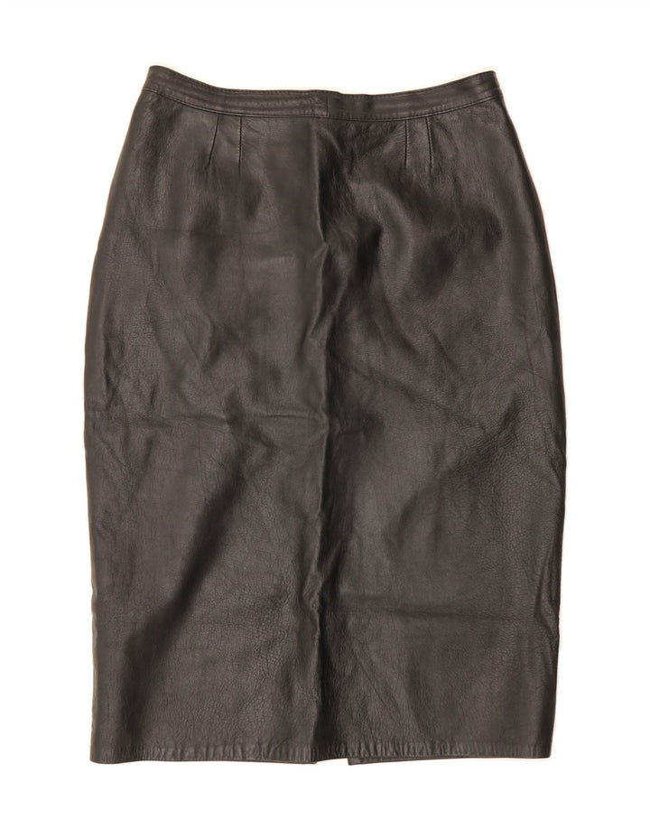 VINTAGE Womens Leather Skirt W30 Medium Black Vintage Vintage and Second-Hand Vintage from Messina Hembry 