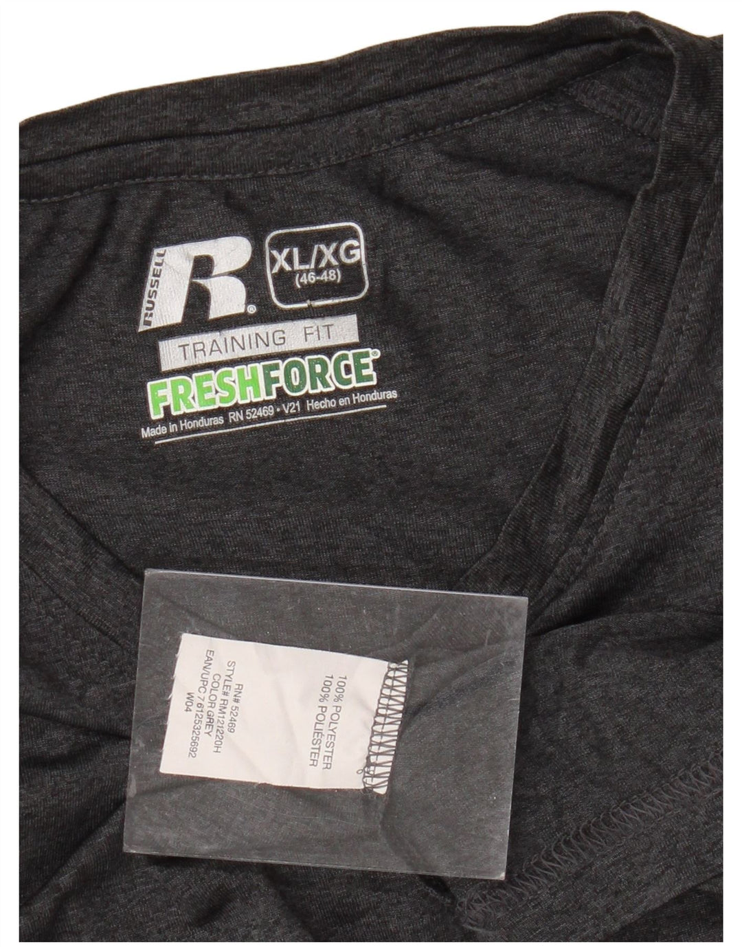 RUSSELL ATHLETIC Tricou Bărbați Dri-Power Top UK 46/48 XL Poliester Gri