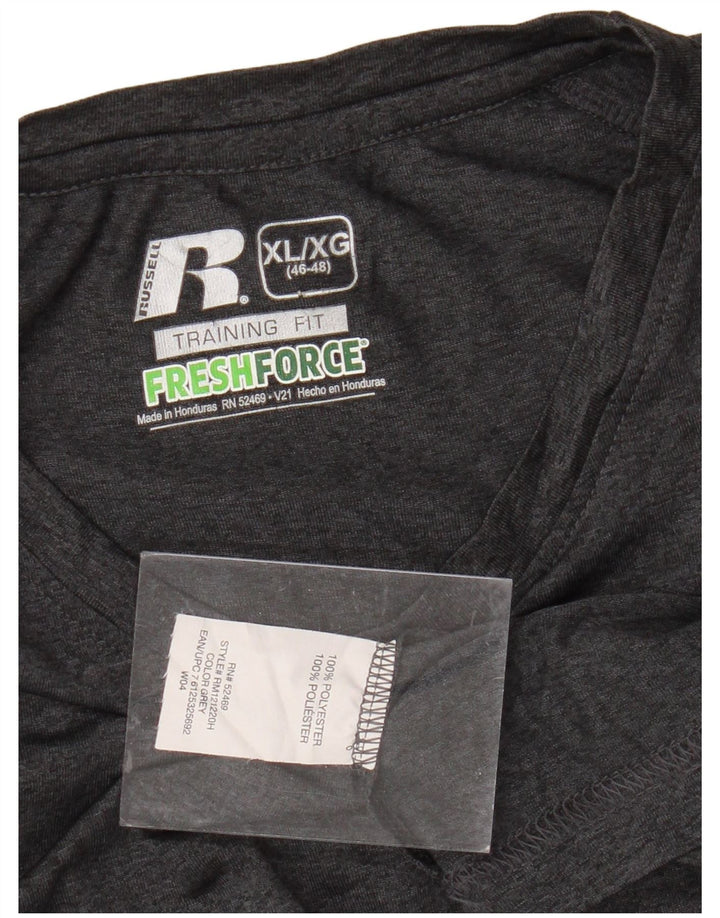 RUSSELL ATHLETIC Tricou Bărbați Dri-Power Top UK 46/48 XL Poliester Gri