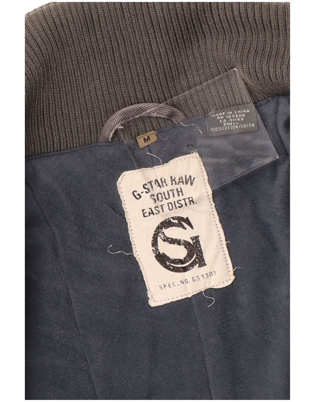 G-STAR 3301 Graphic Parka Jacket pentru bărbați UK 38 Medium Gri Bumbac