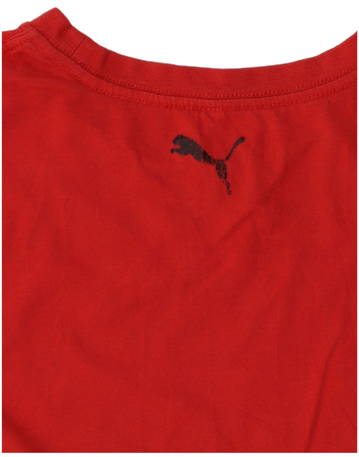 Tricou grafic PUMA pentru băieți Top 10-11 ani bumbac roșu mediu