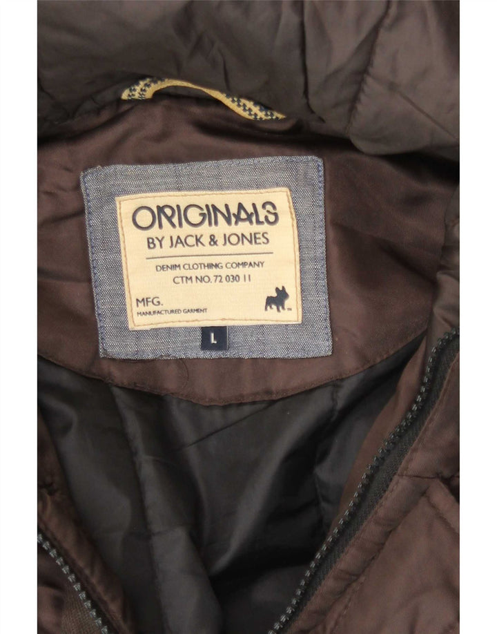 Jack & Jones jachetă bomber cu glugă pentru bărbați Marea Britanie 40 mare poliester maro