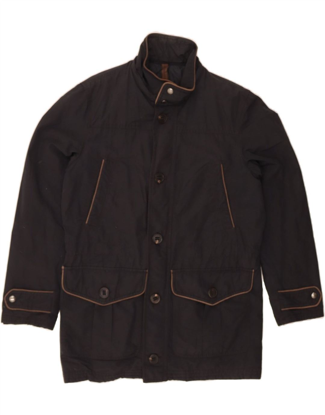 MASSIMO DUTTI Mens Windbreaker Jacket UK 38 Medium Black Polyester Vintage Massimo Dutti and Second-Hand Massimo Dutti from Messina Hembry 