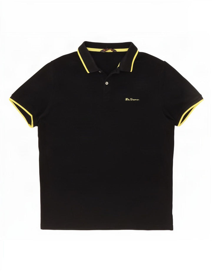 Tricou polo pentru bărbați Ben Sherman, bumbac mediu negru
