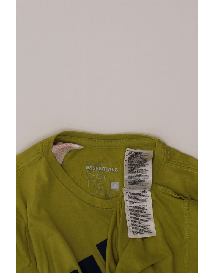 Tricou grafic ADIDAS Climalite pentru baieti Top 5-6 ani bumbac verde