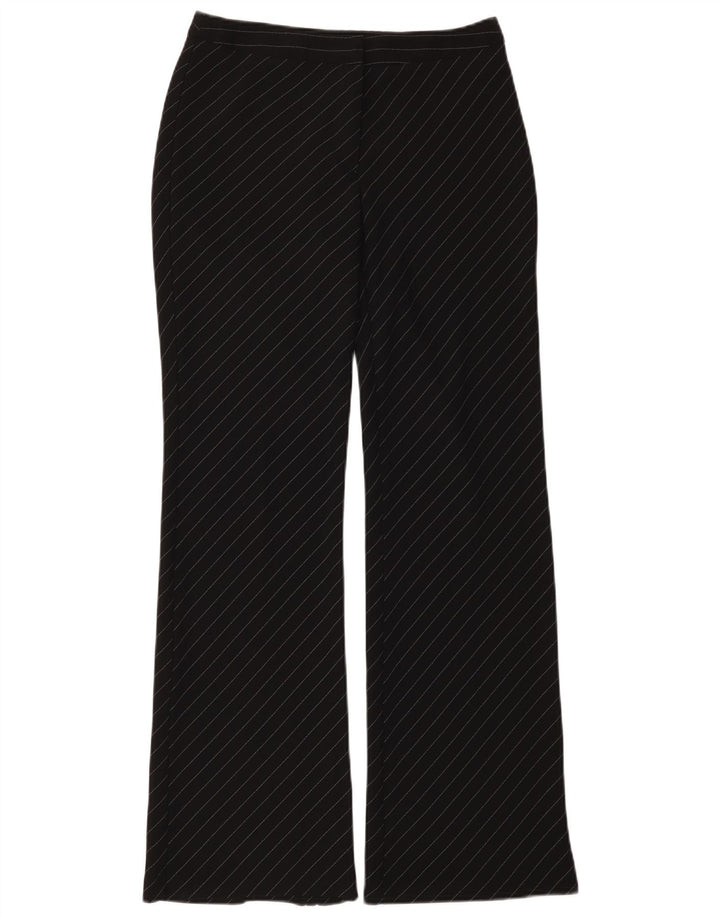 Pantaloni de costum pentru femei Benetton Bootcut IT 42 Medium W28 L32 Black Pinstripe
