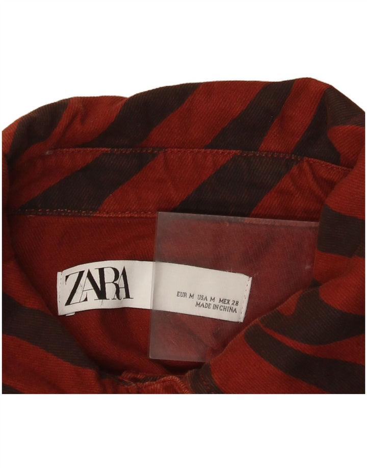 Cămașă de blugi supradimensionată pentru femei Zara UK 14 Medium Red Animal Print