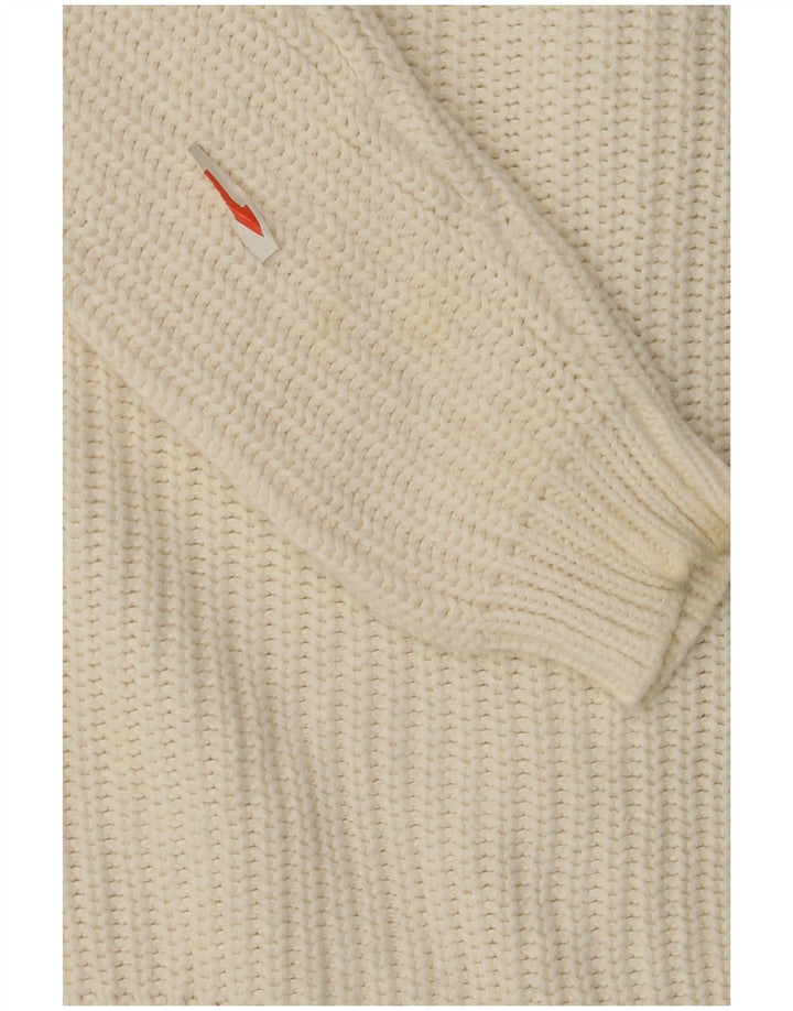 Pulover cardigan cu fermoar complet pentru femei Marks & Spencer UK 14 bumbac alb mediu