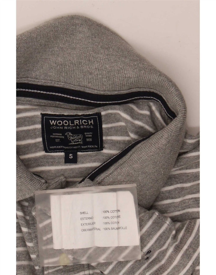 Tricou polo Woolrich pentru bărbați, bumbac cu dungi gri mici