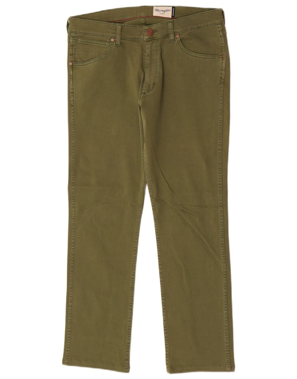 Pantaloni casual drepti pentru bărbați Wrangler Greensboro W32 L29 bumbac verde