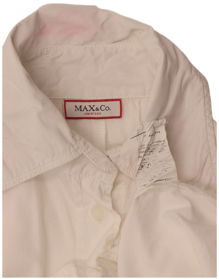 Cămașă pentru femei Max & Co. UK 12 Bumbac alb mediu