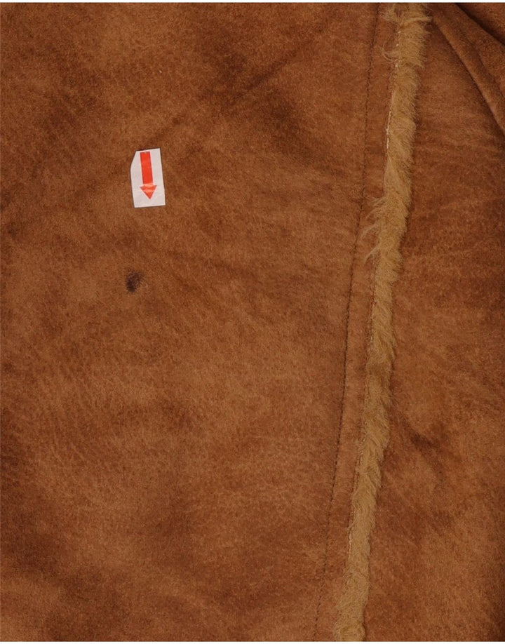 Jachetă de piele Sherpa pentru femei Mauritius UK 18 XL maro