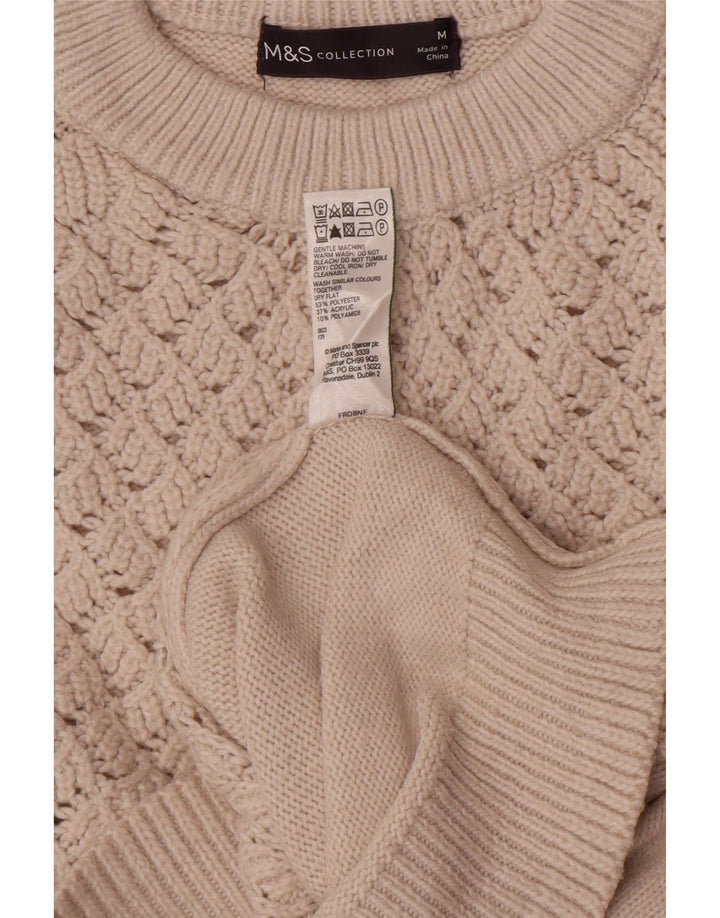 Pulover pentru femei Marks & Spencer Crop Crew Deck Pulover UK 14 Medium Bej