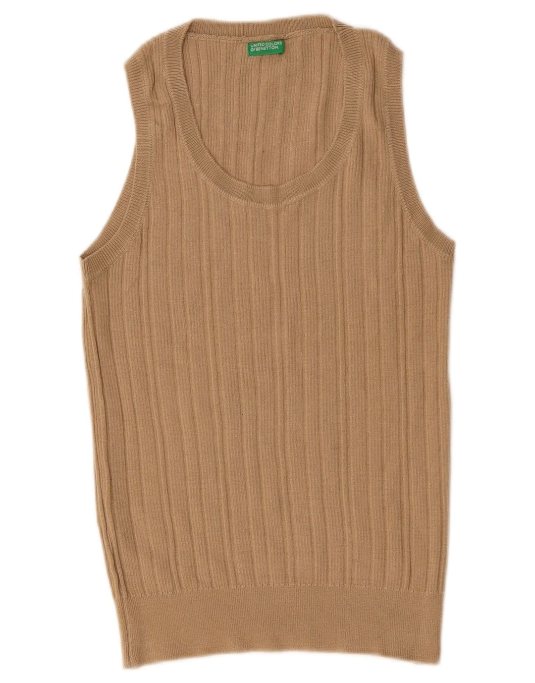 Bluză fără mâneci pentru femei Benetton UK 12 Medium Beige Lână