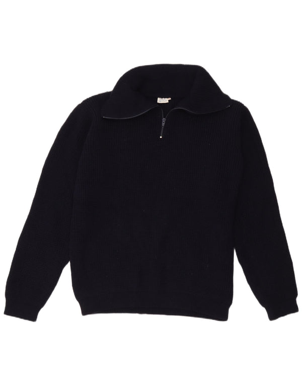 Pulover vintage pentru bărbați cu fermoar și gât IT 54 XL bleumarin acrilic