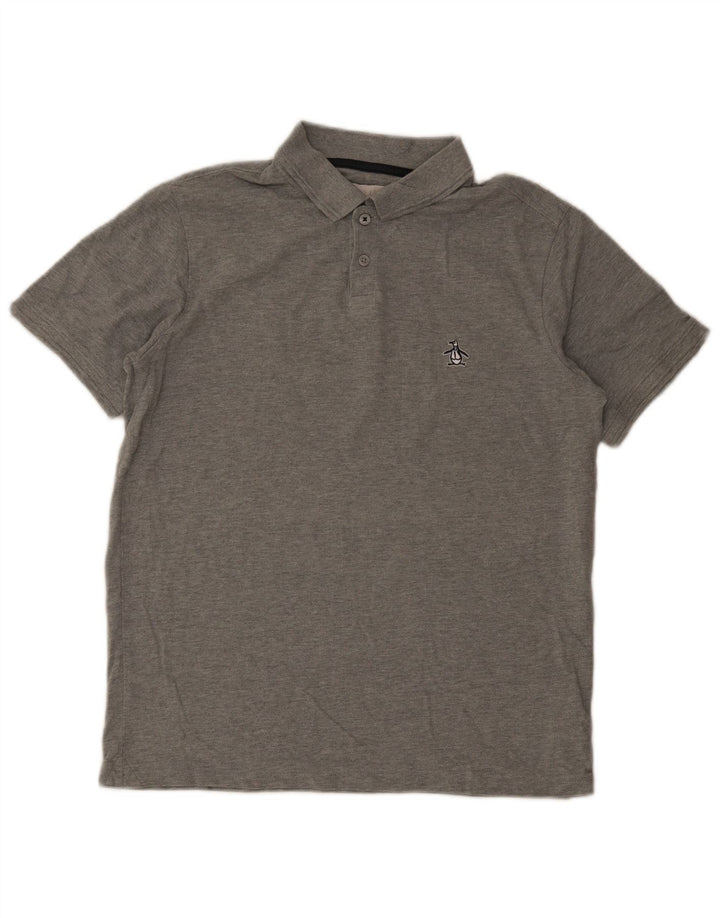 Tricou polo pentru bărbați Penguin, bumbac gri mediu