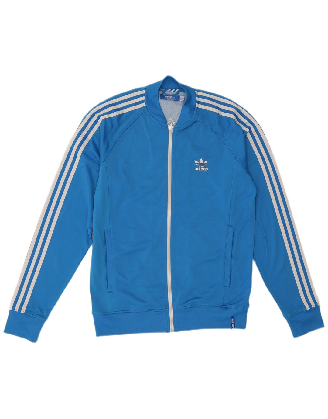 Adidas Mens Graphic Tracksuit Top Jacket IT 50 Medium Blue Nylon
