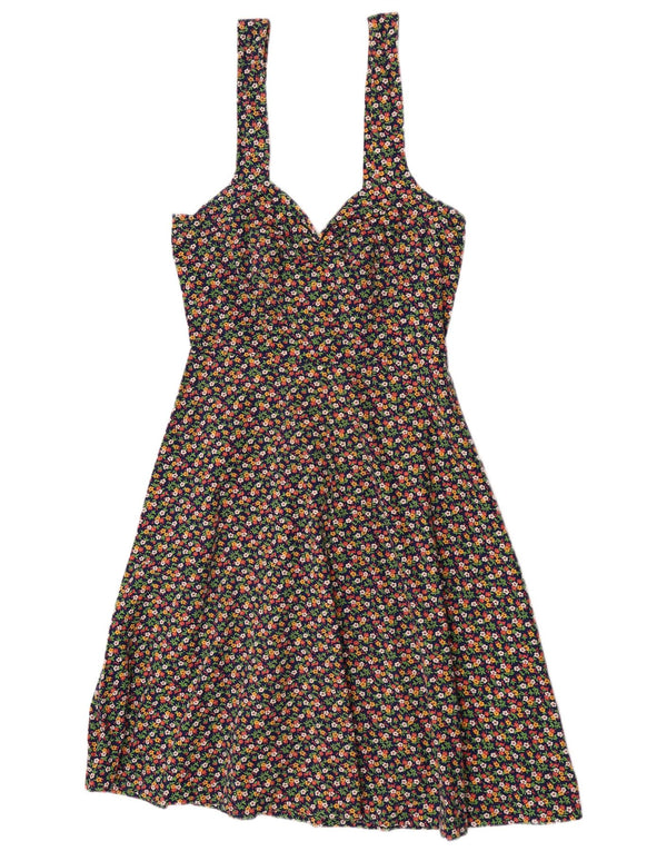 Rochie vintage pentru femei fără mâneci A-Line UK 12 Medium Multicolor Floral