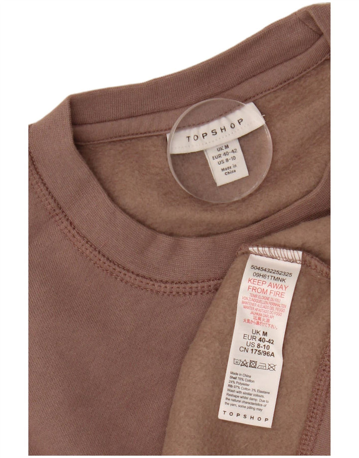 TOPSHOP Pulover supradimensionat pentru femei UK 14 Bumbac roz mediu