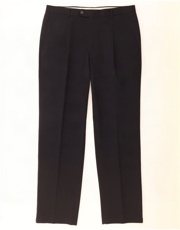 Pantaloni de costum pentru bărbați Marks & Spencer L34 L31 Lână bleumarin