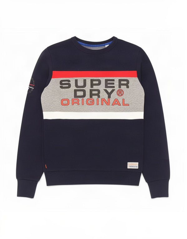 Pulover Superdry pentru damă UK 14 Medium Bleumarin Colorblock