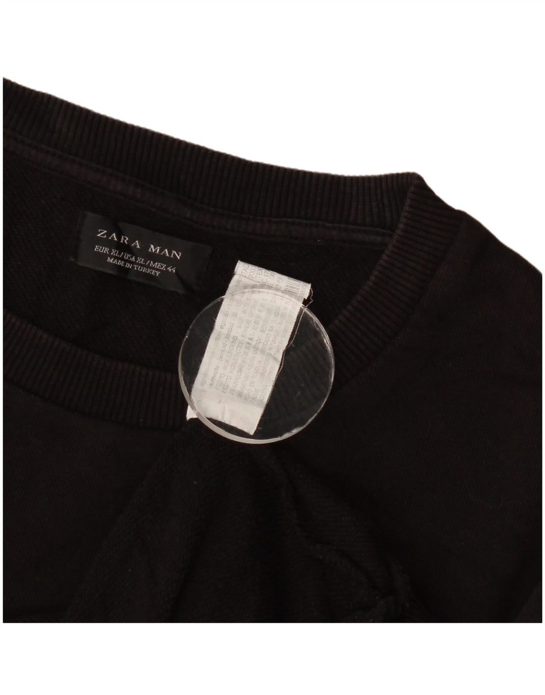 Pulover pentru bărbați Zara XL, bumbac geometric negru