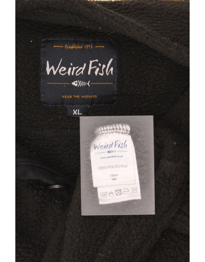 Pulover din lână pentru bărbați Weird Fish, cu gât cu nasturi, XL, poliester negru