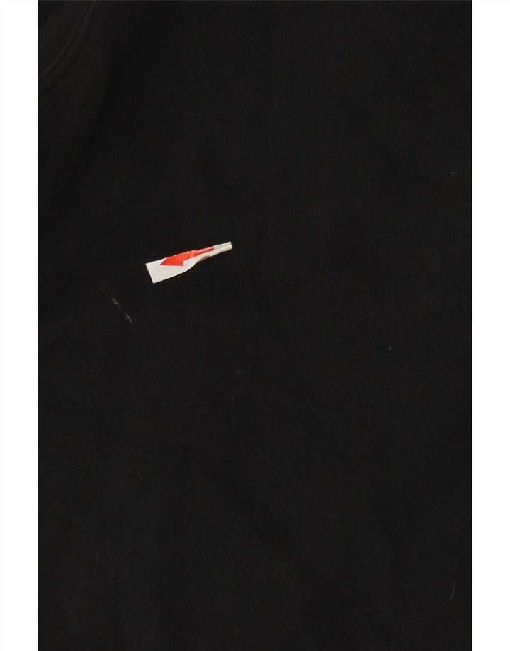 Pulover Nike pentru bărbați, cu fermoar, cu gât, bumbac mediu negru