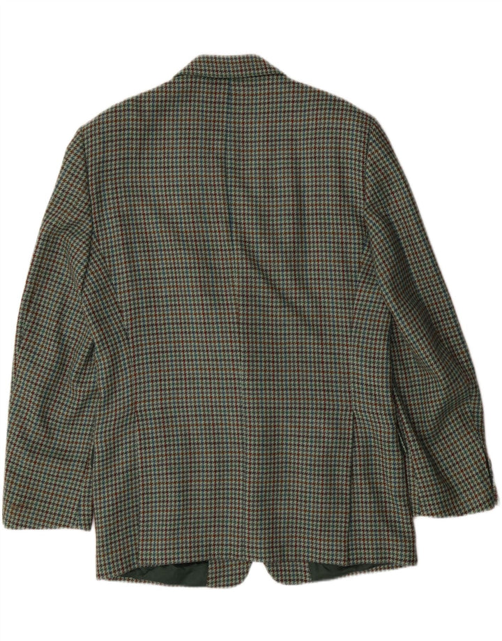 Jachetă pentru bărbați VINTAGE cu 2 nasturi IT 52 XL Lână verde Houndstooth