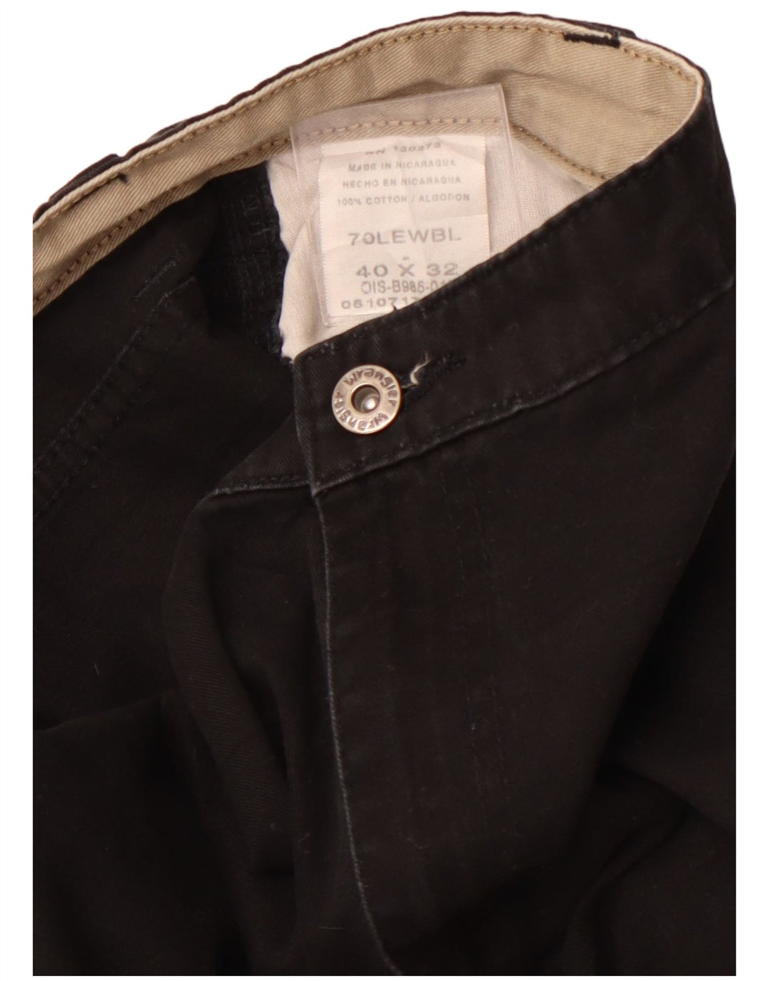 WRANGLER Pantaloni drepti cargo pentru bărbați W40 L32 bumbac negru