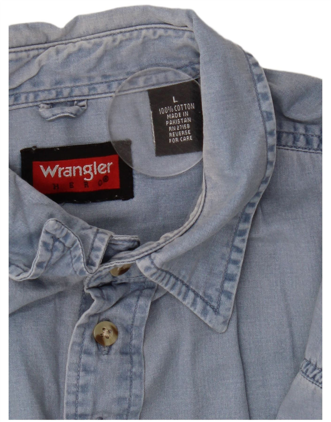 Cămașă cu mânecă scurtă pentru bărbați Wrangler, bumbac albastru mare