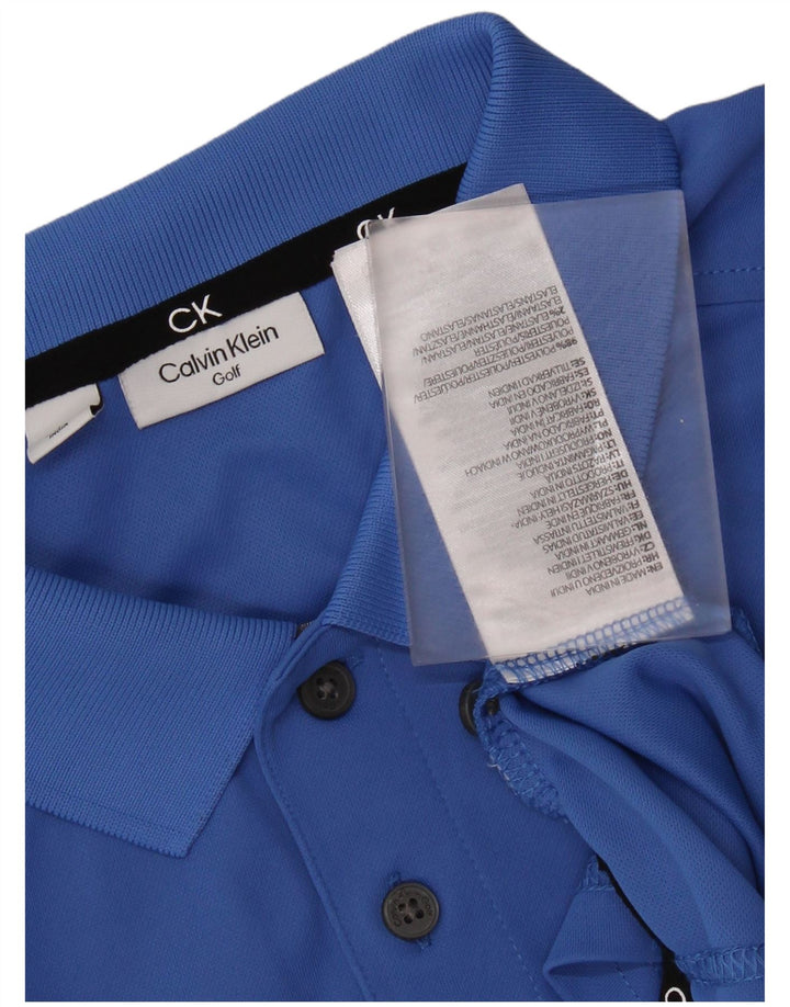 Tricou polo CALVIN KLEIN pentru bărbați, poliester albastru mediu