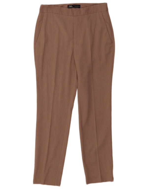 Pantaloni chino subțiri pentru femei Zara EU 34 2XS L24 L25 Maro Poliester
