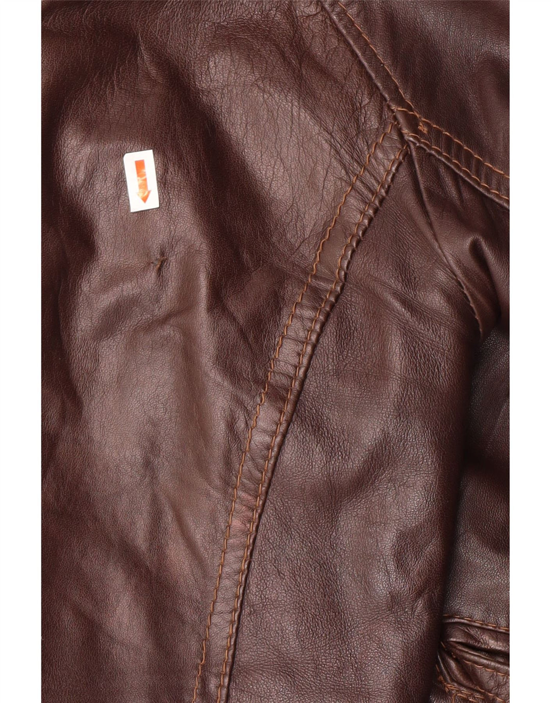 Jachetă de piele crop Sandro Ferrone pentru femei UK 18 XL maro