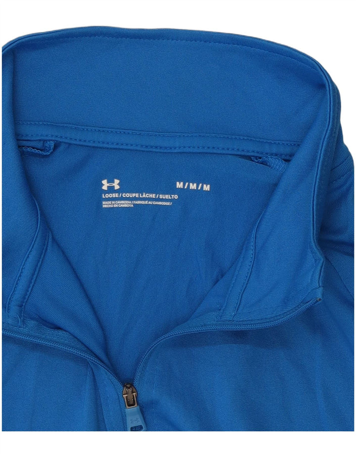 Top de trening Under Armour pentru bărbați, cu fermoar și gât, albastru mediu
