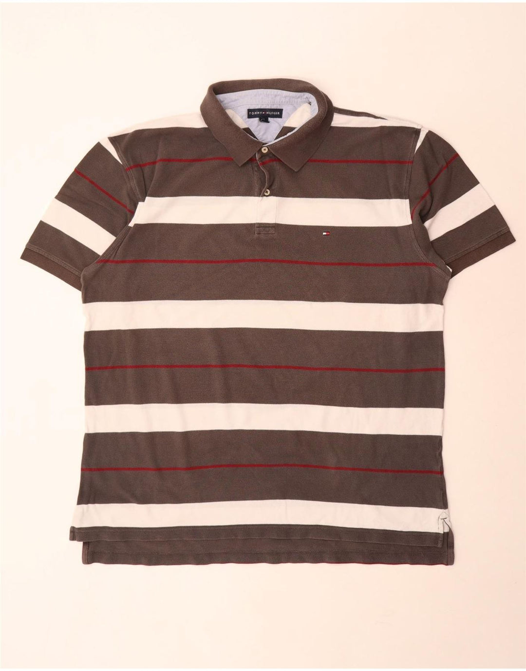 Tricou polo Tommy Hilfiger pentru bărbați 2XL, gri cu dungi