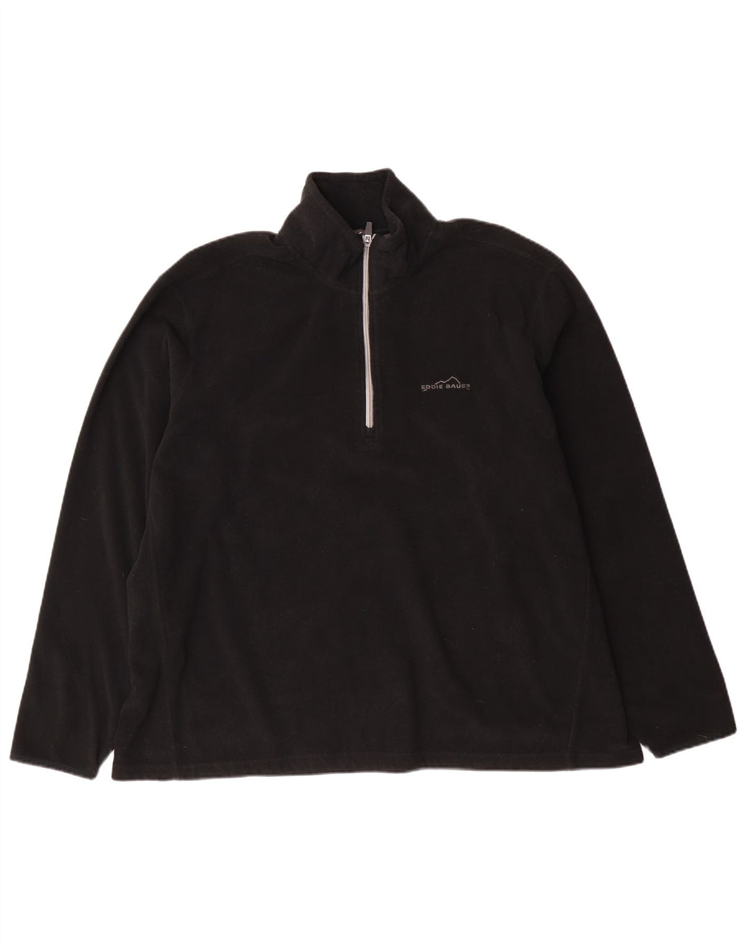 Pulover pentru bărbați Eddie Bauer, cu fermoar și gât, poliester negru 2XL