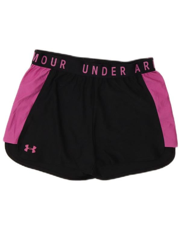 Pantaloni scurți sport Under Armour pentru femei Heat Gear UK 12 Medium Black Colorblock