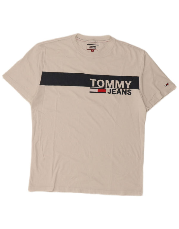 TOMMY HILFIGER Tricou grafic pentru bărbați Top mic, alb, bloc de culoare