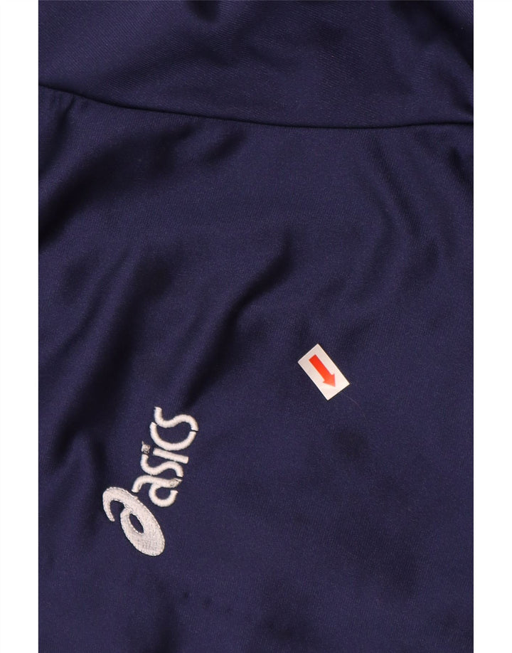 Jachetă de top pentru trening grafic ASICS pentru bărbați XL, albastru bleumarin, poliamidă color bloc