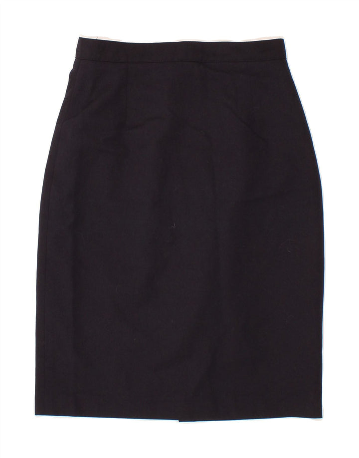 VINTAGE Womens Pencil Skirt IT 40 Small W26 Navy Blue Wool Vintage Vintage and Second-Hand Vintage from Messina Hembry 