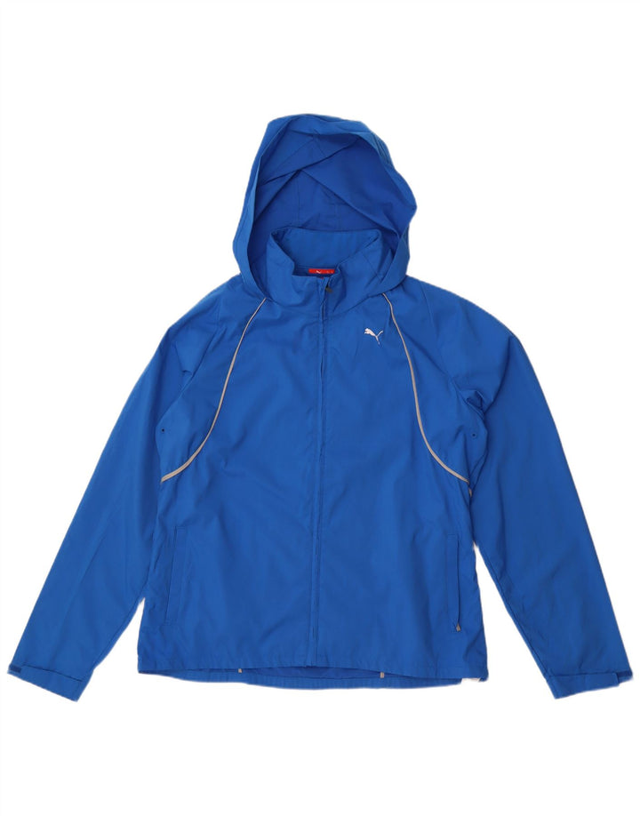 Jachetă de ploaie cu glugă Puma pentru femei UK 16, mare, albastru, poliester