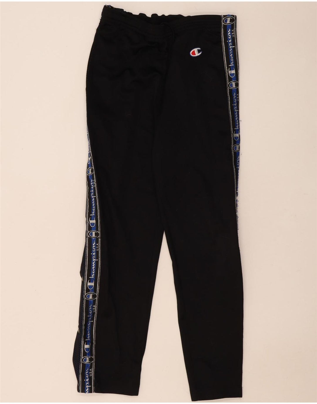 Pantaloni de trening grafic pentru bărbați Champion, poliester negru mic