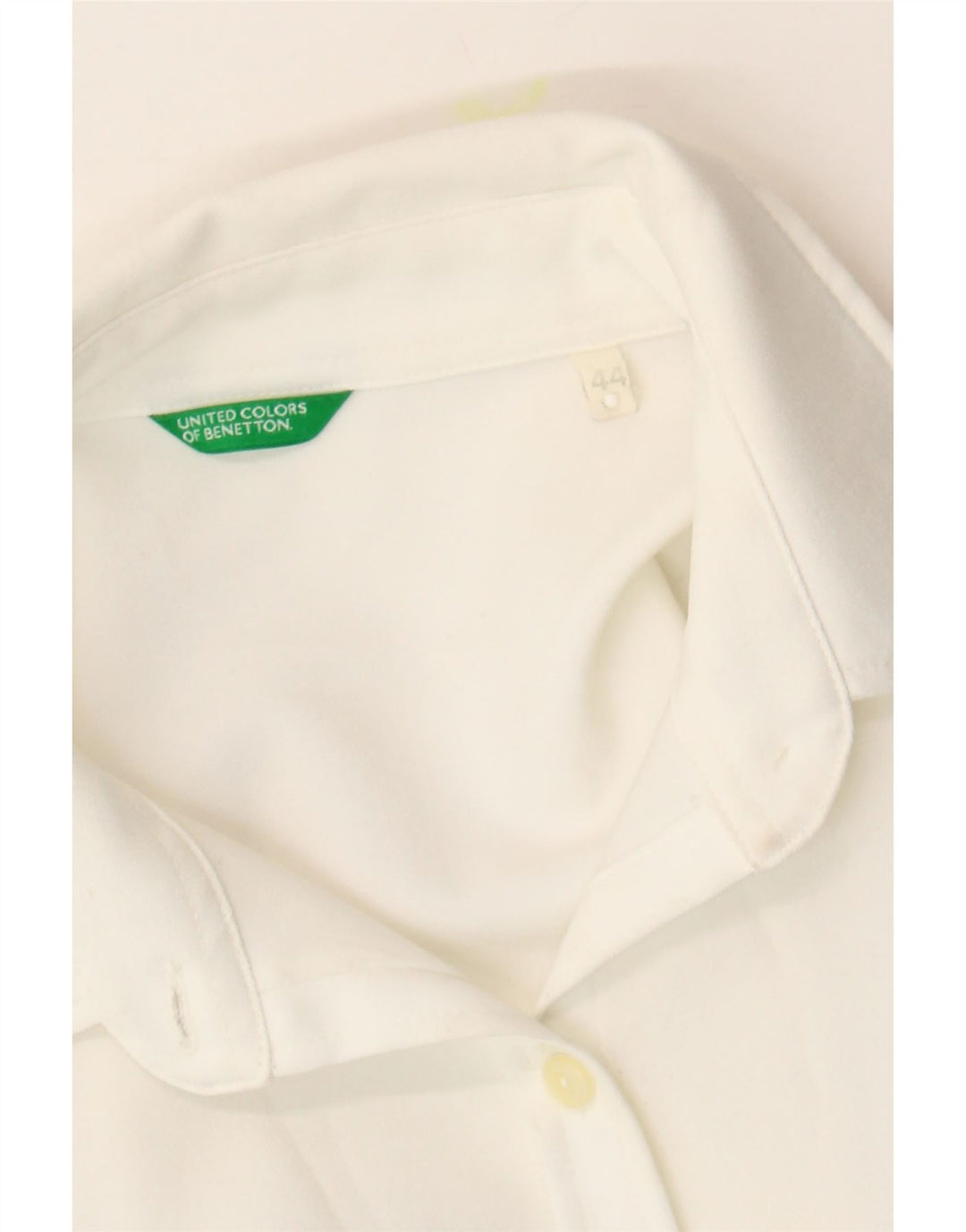 BENETTON Womens Shirt IT 44 Medium White Polyester Vintage Benetton and Second-Hand Benetton from Messina Hembry 