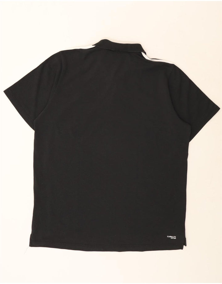 Tricou polo ADIDAS Climalite 2XL bumbac negru