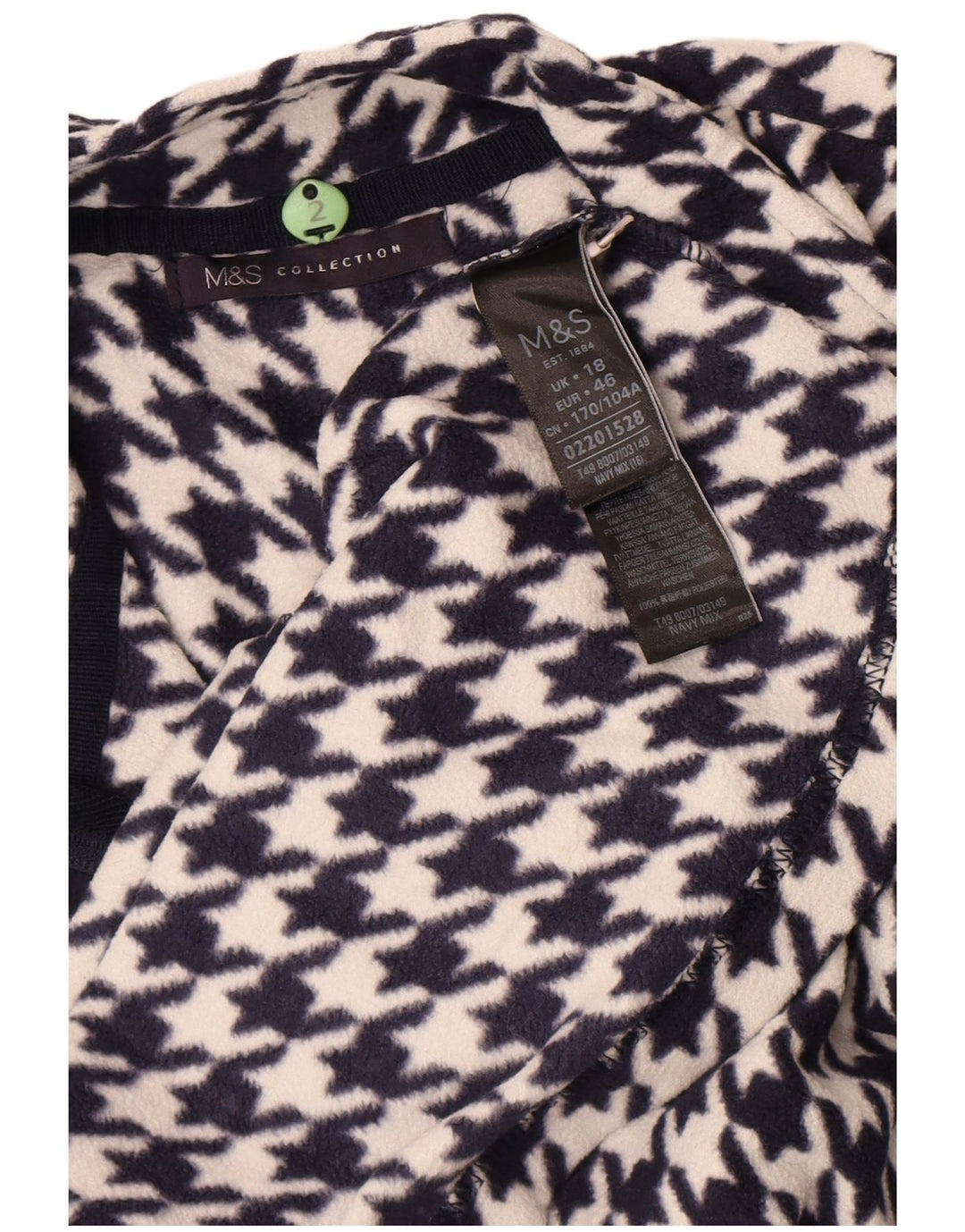 Jachetă fleece pentru femei Marks & Spencer UK 18 XL bleumarin picior de găină