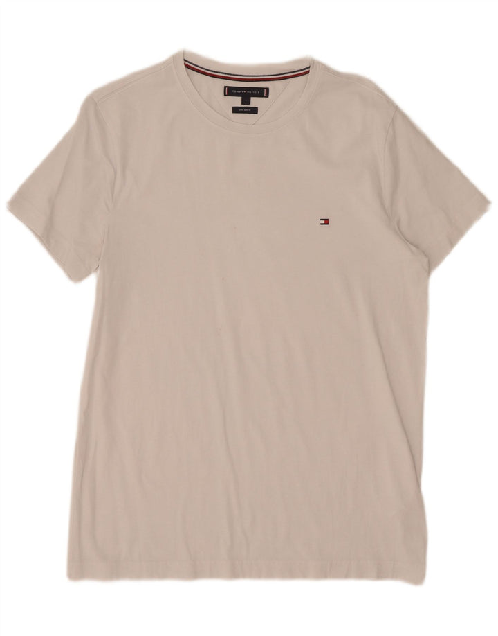 Tricou extra subțire pentru bărbați Tommy Hilfiger Top mare din bumbac alb