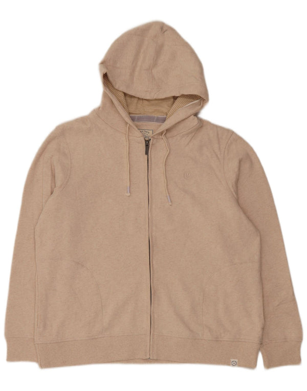 Pulover cu glugă cu fermoar pentru femei Fat Face UK 16 mare, bej, bumbac