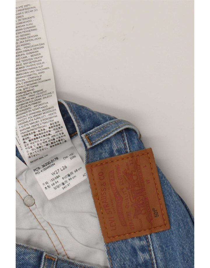Blugi drepti distressed 501 Levi's pentru femei L27 L26 Bumbac albastru